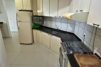A cozinha ou kitchenette de Apartamento com vista mar e excelente localização