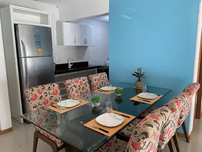 A cozinha ou kitchenette de Residencial Viapiana - Condomínio no Centro de Bombinhas próximo a praia de 4 Ilhas