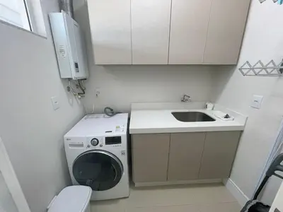 A cozinha ou kitchenette de Cód 23 - Apartamento com vista para o mar