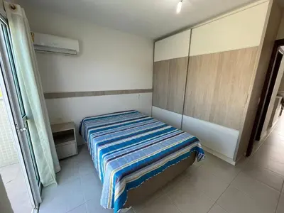 Uma cama ou camas num quarto em cód 18 - Cobertura com piscina á 100m do mar