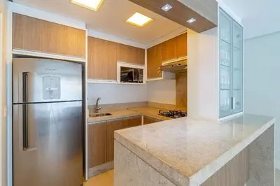 A cozinha ou kitchenette de Cobertura Condo com Piscina e Jacuzzi - Boulevard Bombinhas