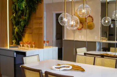 Um restaurante ou outro lugar para comer em Solar do Atlântico 101 – Beira Mar em Bombas