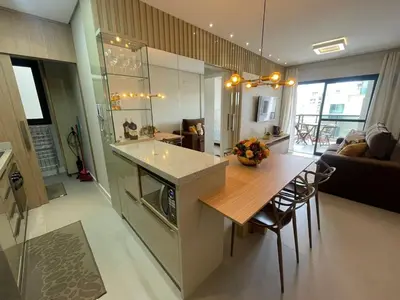 A cozinha ou kitchenette de Cód 82 - Apartamento á 280m do mar