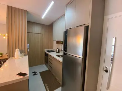 A cozinha ou kitchenette de cód 84 - Apartamento á 280 m do mar com piscina