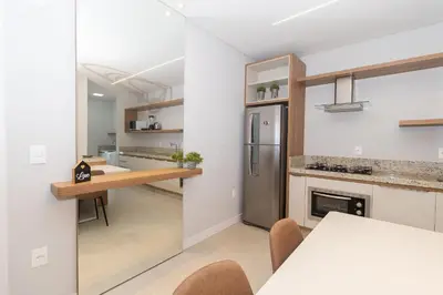A cozinha ou kitchenette de 139C - lindo apartamento a 50m da praia de Canto Grande
