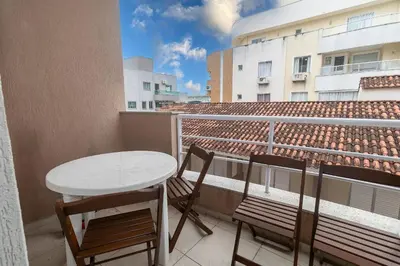 Uma varanda ou terraço em 449 - Lindo Apartamento de 3 dormitórios á 100m da praia de Bombas