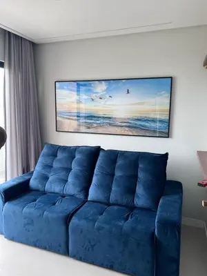 Uma área de estar em INCRÍVEL DUPLEX COM JACUZZI PRÓXIMO AO MAR, 3 SUÍTES, Apt 408