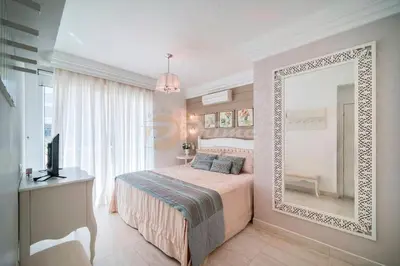 Uma cama ou camas num quarto em Linda Cobertura Praia de Lagoinha