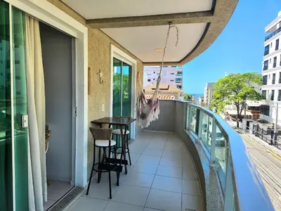 Uma varanda ou terraço em 201- Apartamento Bombas com vista lateral do mar