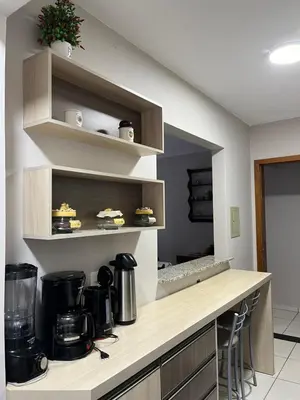 A cozinha ou kitchenette de Vista mar e próximo ao pier - Apto a 60m do mar