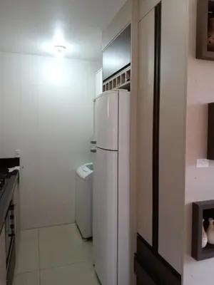 A cozinha ou kitchenette de Apto 2 qtos a 150 metros mar de bombas