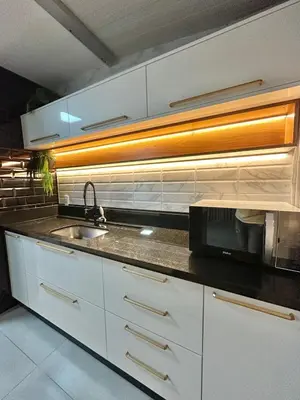 A cozinha ou kitchenette de Cobertura Bombinhas Vista Panoramica do Mar na Aluguejaah
