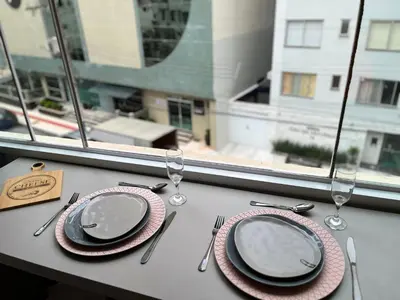 Uma varanda ou terraço em Apartamento dos Sonhos - Studio em Prédio a Beira Mar