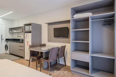 A cozinha ou kitchenette de VFR - Estudios proximos da praia de Bombas