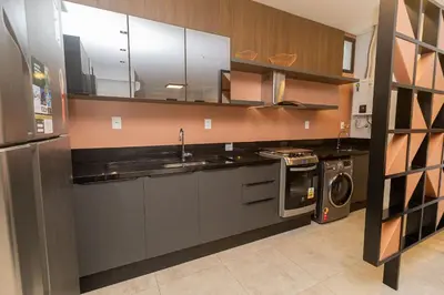 A cozinha ou kitchenette de Adra 001 - 3 Quartos - 2 Vagas de Garagem | Centro de Bombinhas
