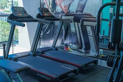 O centro de fitness e/ou as comodidades de fitness de Adra 001 - 3 Quartos - 2 Vagas de Garagem | Centro de Bombinhas