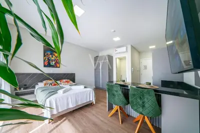 A cozinha ou kitchenette de 205- Studio com piscina em Bombas