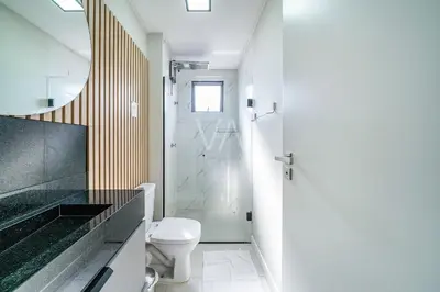 Uma casa de banho em 203- Apart com vista mar e piscina