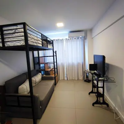 A planta de Apartamento Pertinho da Praia, faça tudo a pé!