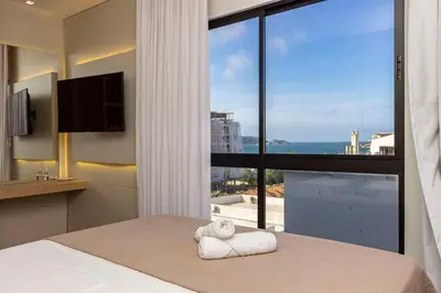 A planta de Villa Francione 406 – Loft de Alto Padrão com Piscina no Rooftop e Vista Panorâmica, a Poucos Metros do Mar em Bombas.
