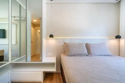 Uma cama ou camas num quarto em Varandas 404 B · Luxuoso Apartamento em Condomínio de Alto Padrão frente mar