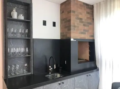 A cozinha ou kitchenette de Apartamento para sua estadia em Porto Belo -SC