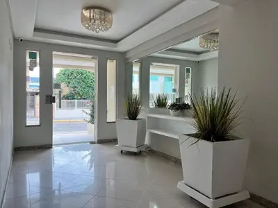 Uma área de estar em B956 - Apartamento 2 quartos p/6 pessoas em Bombas
