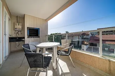 A planta de 166 - Lindo apartamento na praia de Canto Grande