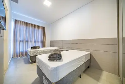 A planta de 166 - Lindo apartamento na praia de Canto Grande