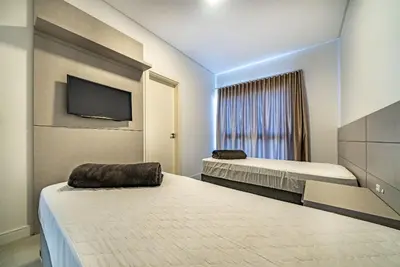 A planta de 166 - Lindo apartamento na praia de Canto Grande