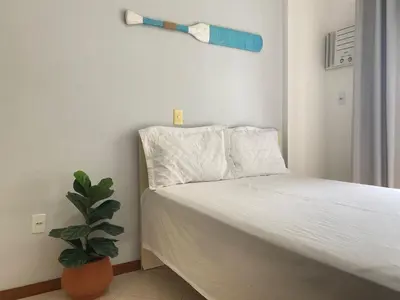 Uma cama ou camas num quarto em B719 - Apto para 06 pessoas com piscina perto da praia