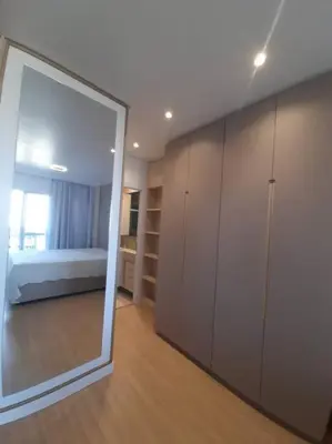 Uma cama ou camas num quarto em Cobertura Vista Mar