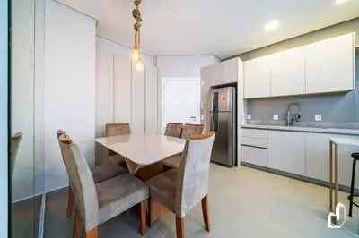 A cozinha ou kitchenette de A pouco metros do mar com 2 dormitórios