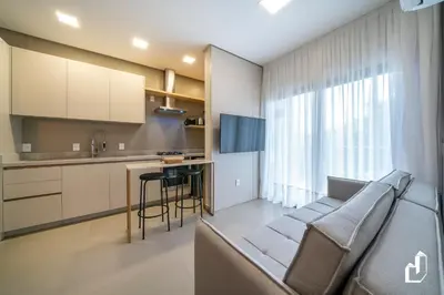 A cozinha ou kitchenette de A pouco metros do mar com 2 dormitórios