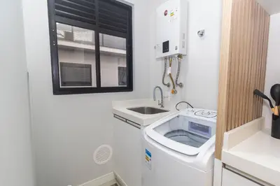 A cozinha ou kitchenette de 010A - Lindo apartamento 2 dormitórios na praia de Bombas