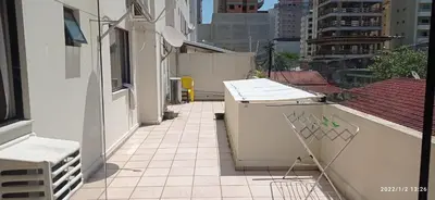 Uma varanda ou terraço em Apartamento meia praia