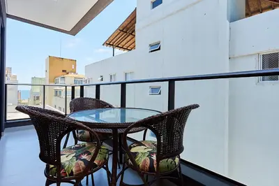 A planta de CÓD. 1129 - Apartamento com 01 quarto, vista mar com rooftop, e piscina