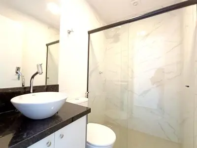 Uma casa de banho em RJ164-02 Lindo Dpto c/Piscina y vista a la montaña
