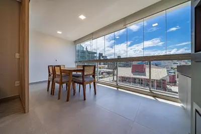 Uma varanda ou terraço em Edifício Solar do Atlântico Beira Mar de Bombas