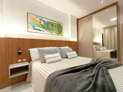 Uma cama ou camas num quarto em SIR 102 Excepcional duplex en Canto Grande