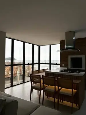 A cozinha ou kitchenette de Praia de Palmas Apto Novo, Vista para o mar.