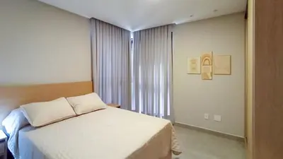 Uma cama ou camas num quarto em PR-101 Moderno Dpto 1dorm a 180m de la playa