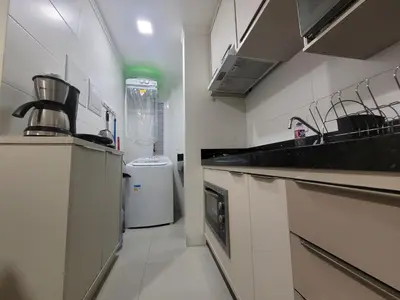 A cozinha ou kitchenette de Apartamento aconchego.