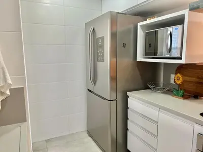 A cozinha ou kitchenette de Vista mar! Apto alto padrão! ZS26H