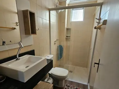 Uma casa de banho em Apartamento Beira-mar praia centro itapema