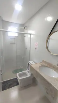 Uma casa de banho em Apartamento em Bombinhas Próximo ao centro e Passarela do Ribeiro