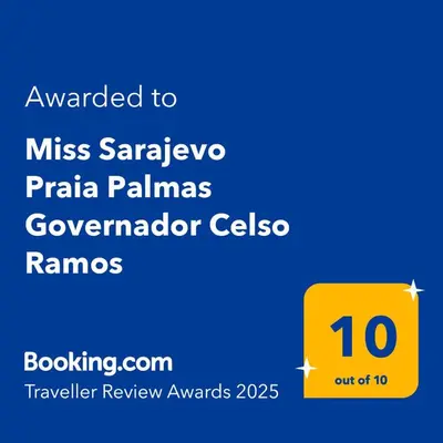 Um certificado, prémio, placa ou documento mostrado em Miss Sarajevo Praia Palmas Governador Celso Ramos