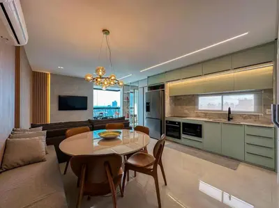 A cozinha ou kitchenette de Apartamento Novo Quadra Mar