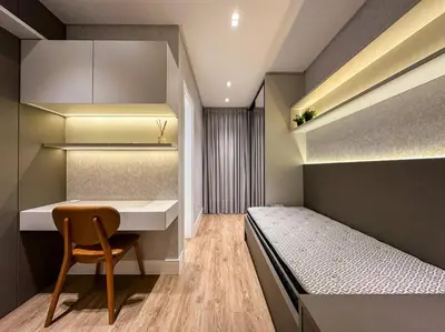 Uma cama ou camas num quarto em Apartamento Novo Quadra Mar