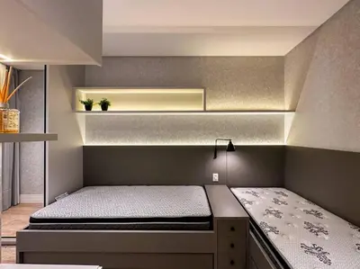 Uma cama ou camas num quarto em Apartamento Novo Quadra Mar